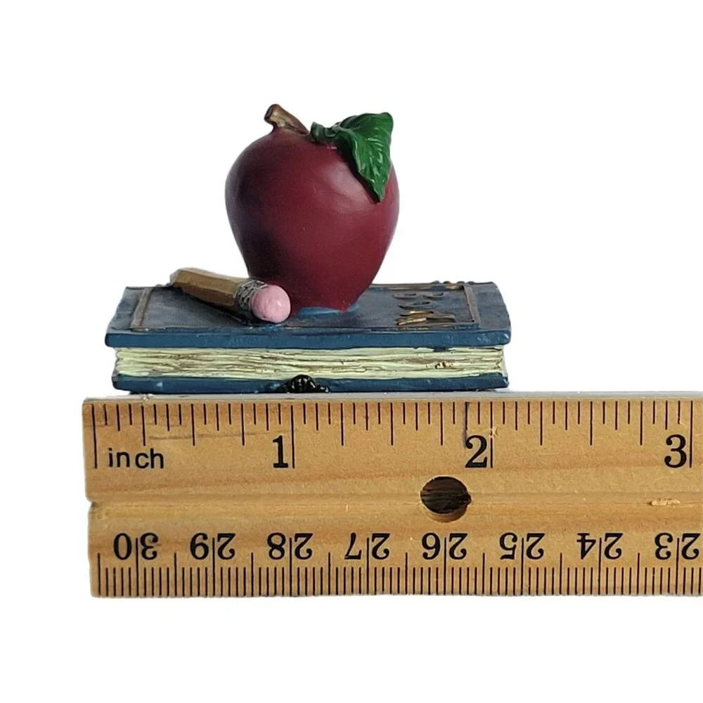 Trinket Box with Books, Apple, & Pencil Teacher Appreciation School Library